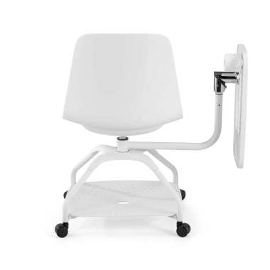 chaise avec tablette blanc step plastique accoudoirs mobiles 4
