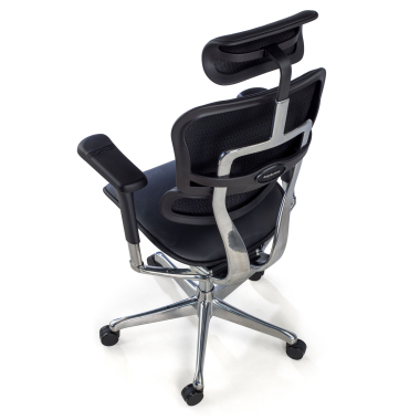 fauteuil de bureau noir structure noire similicuir cuir authentique accoudoirs reglables 5d appui tete 8
