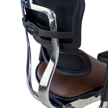 fauteuil de bureau marron structure noire similicuir cuir authentique accoudoirs reglables 5d appui tete 10