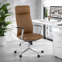 Fauteuil de Bureau Belfast, accoudoirs aluminium, éco-cuir