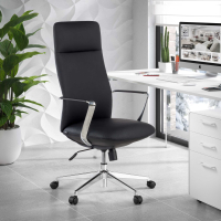 Fauteuil de Bureau Belfast, accoudoirs aluminium, éco-cuir