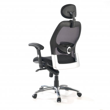 Chaise de bureau ergonomique Hong Kong, accoudoirs réglables, appui-tête 210655 - (Outlet)