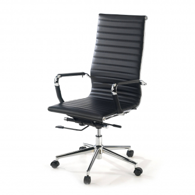 Chaise bureau design Stilo, Structure chromée, dossier haut 210702 - (Outlet)