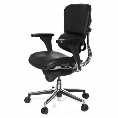 Chaise de bureau Ergohuman, Cuir authentique, aluminium 210714 - (Outlet)
