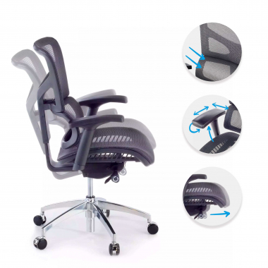 Chaise de direction ergonomique Erghos1, accoudoirs réglables en 4D 210756 - (Outlet)