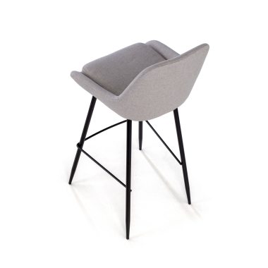 tabouret de bureau gris giselle tissu accoudoirs rembourres 5