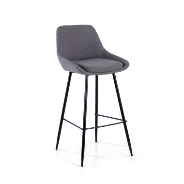 tabouret de bureau anthracite giselle tissu accoudoirs rembourres 1
