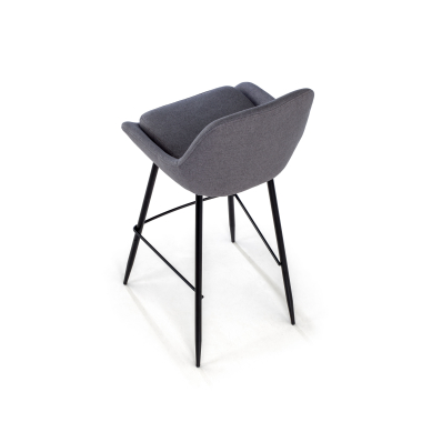 tabouret de bureau anthracite giselle tissu accoudoirs rembourres 8
