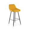 Tabouret Tapissé Giselle, Ergonomique et Structure Noire