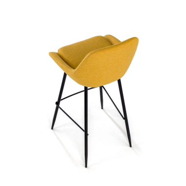 tabouret de bureau jaune giselle tissu accoudoirs rembourres 8