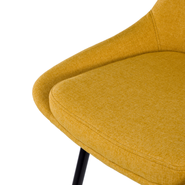 tabouret de bureau jaune giselle tissu accoudoirs rembourres 4