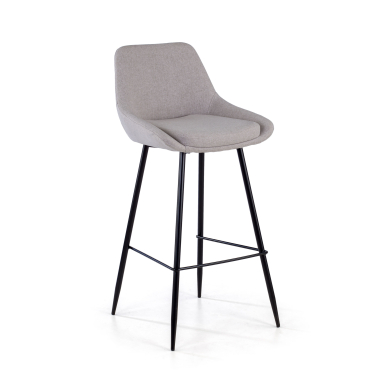 tabouret de bureau gris giselle tissu accoudoirs rembourres 1