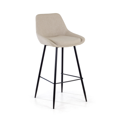 tabouret de bureau beige giselle tissu accoudoirs rembourres 1