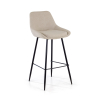 Tabouret Tapissé Giselle, Ergonomique et Structure Noire