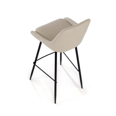 tabouret de bureau beige giselle tissu accoudoirs rembourres 8