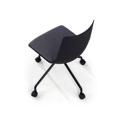 chaise pivotante anthracite melody plastique sans accoudoirs 7