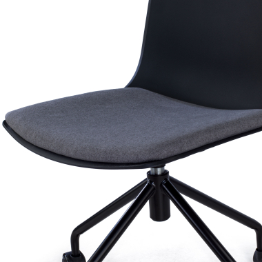 chaise pivotante anthracite melody plastique sans accoudoirs 4
