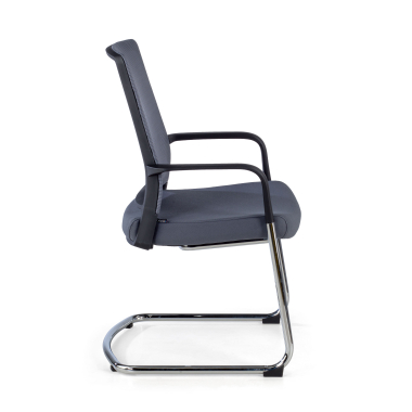 chaise de conference gris rouge respirant maille accoudoirs fixes 6