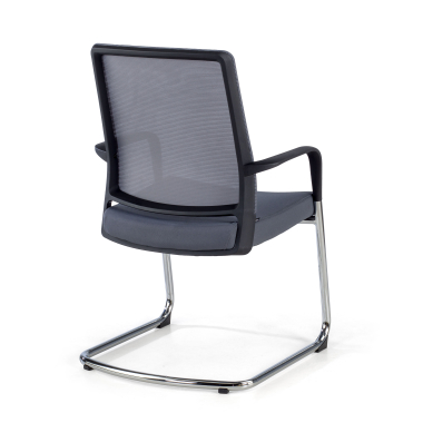 chaise de conference gris rouge respirant maille accoudoirs fixes 7