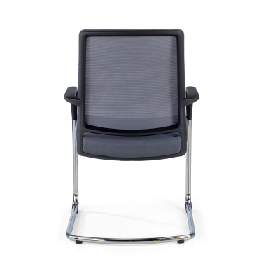 chaise de conference gris rouge respirant maille accoudoirs fixes 9