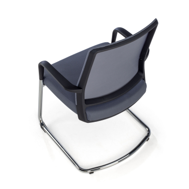 chaise de conference gris rouge respirant maille accoudoirs fixes 8