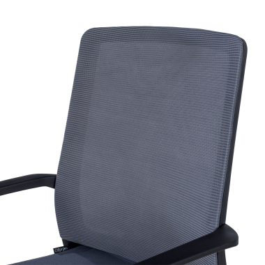 chaise de conference gris rouge respirant maille accoudoirs fixes 5