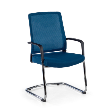 chaise de conference bleu rouge respirant maille accoudoirs fixes 1