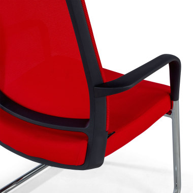 chaise de conference rouge rouge respirant maille accoudoirs fixes 6