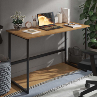 Bureau Zenda, finition naturelle et pieds en acier