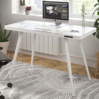 Table de bureau design Clarity, avec chargeur sans fil et pieds en acier