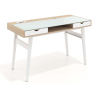 Bureau Nimbus en verre avec tiroirs, design moderne