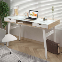 Bureau Nimbus en verre avec tiroirs, design moderne