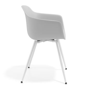 chaise de conference blanc gris 4 pattes plastique accoudoirs fixes 3