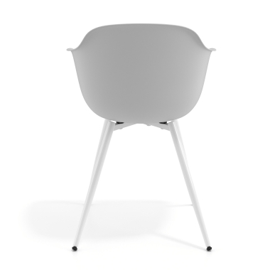 chaise de conference blanc gris 4 pattes plastique accoudoirs fixes 4