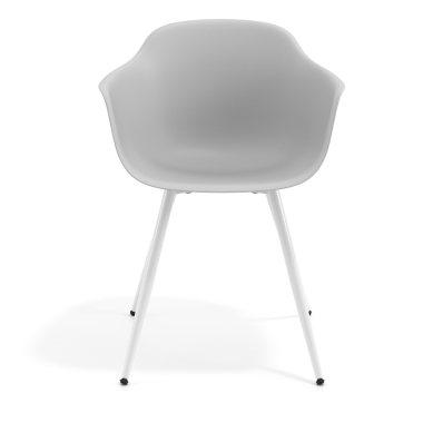 chaise de conference blanc gris 4 pattes plastique accoudoirs fixes 6