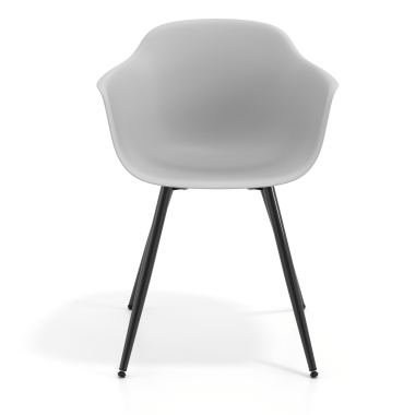 chaise de conference noir gris 4 pattes plastique accoudoirs fixes 6