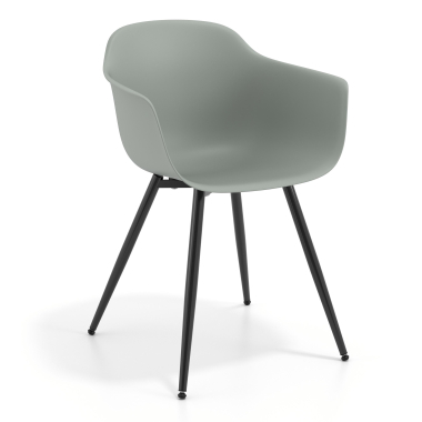 chaise de conference noir anthracite 4 pattes plastique accoudoirs fixes 1