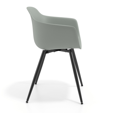 chaise de conference noir anthracite 4 pattes plastique accoudoirs fixes 3