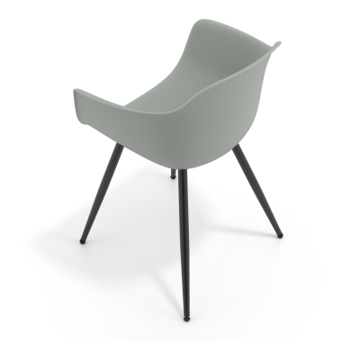 chaise de conference noir anthracite 4 pattes plastique accoudoirs fixes 7