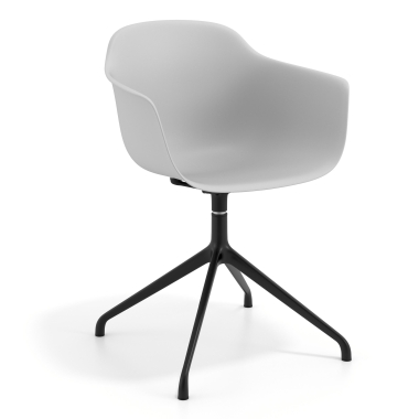 chaise de reunion noir gris base pyramide plastique accoudoirs fixes 1