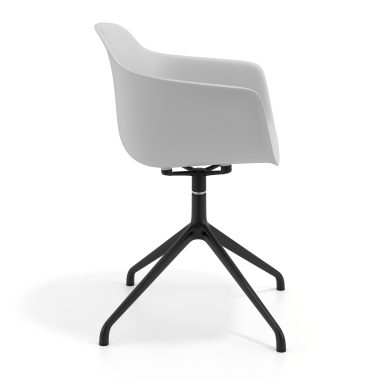 chaise de reunion noir gris base pyramide plastique accoudoirs fixes 3