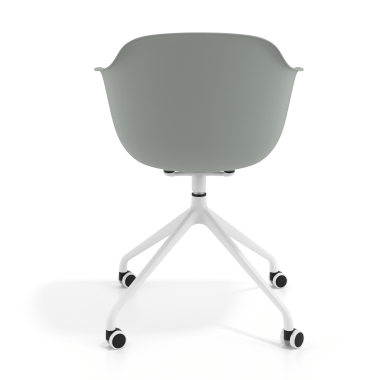 chaise de reunion blanc anthracite avec roulettes plastique accoudoirs fixes 4