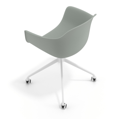 chaise de reunion blanc anthracite avec roulettes plastique accoudoirs fixes 7