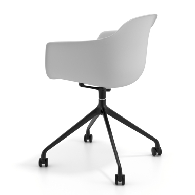 chaise de reunion noir gris avec roulettes plastique accoudoirs fixes 5