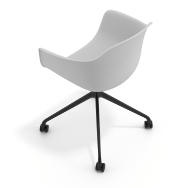chaise de reunion noir gris avec roulettes plastique accoudoirs fixes 7