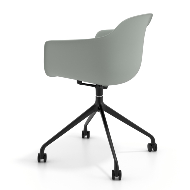 chaise de reunion noir anthracite avec roulettes plastique accoudoirs fixes 5