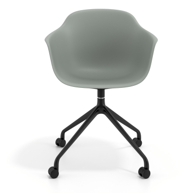 chaise de reunion noir anthracite avec roulettes plastique accoudoirs fixes 6
