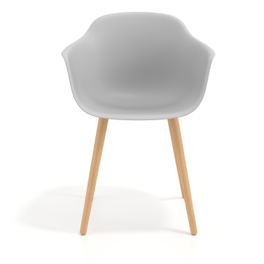 chaise scandinave gris pivotante en bois plastique accoudoirs fixes 6