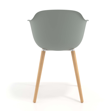 chaise scandinave anthracite pivotante en bois plastique accoudoirs fixes 4