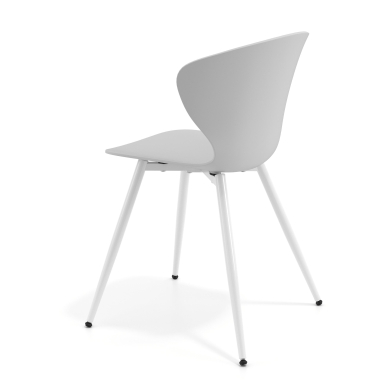 chaise de conference blanc gris 4 pattes plastique accoudoirs fixes 5